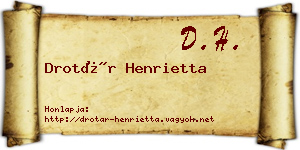 Drotár Henrietta névjegykártya